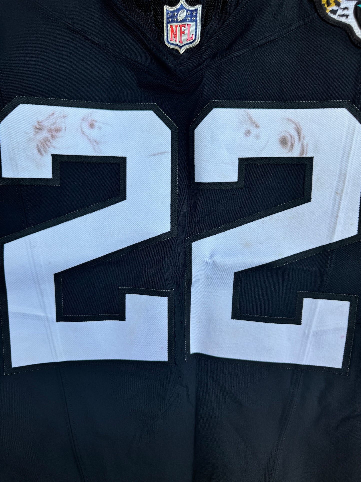 JaMycal Hasty GAME USED 💪 10/01/23 Jacksonville Jaguars 🐆 Nike NFL Jersey vs. Atlanta Falcons 🇬🇧 NFL London Game