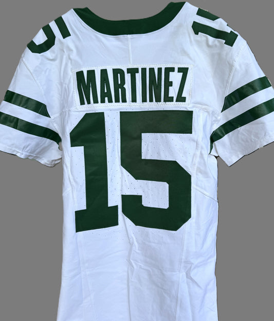 Adrian Martinez GAME WORN 💪 10/06/24 PHOTO MATCHED 📸  New York Jets Nike NFL Jersey 👕 vs. Vikings Also features official London Games patch + PSA COA🛡️