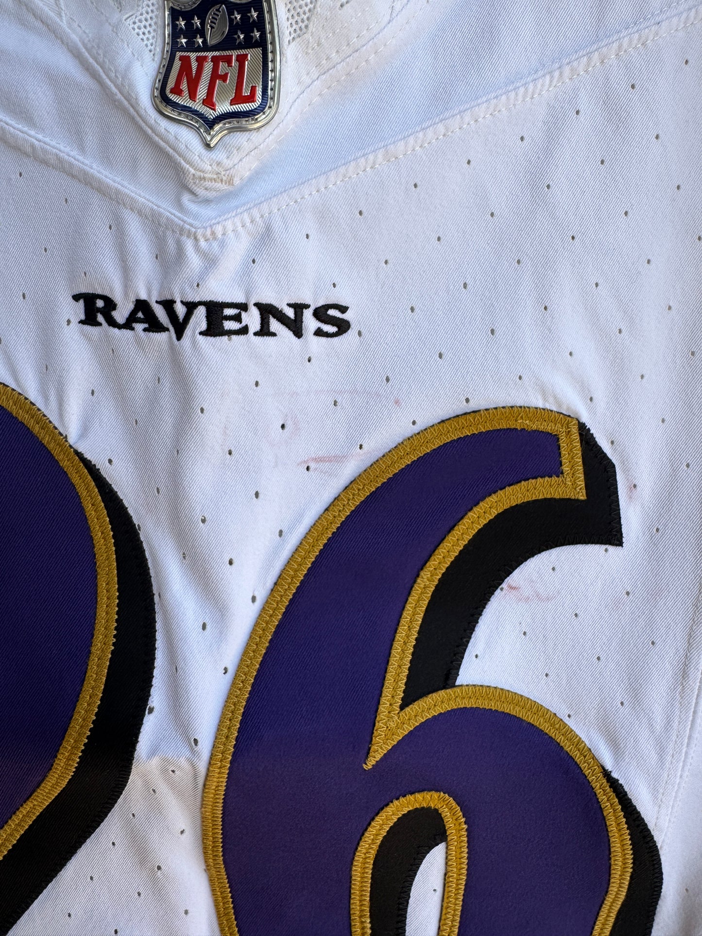 Geno Stone GAME WORN💪(10/15/2023) On-Field Baltimore Ravens💜NFL Jersey 🌍vs. the Titans