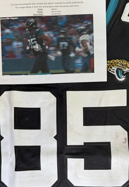 Dan Arnold GAME USED 💪 10/30/22 PHOTO MATCHED 📸 Jacksonville Jaguars 🐆 Nike NFL Jersey vs. Denver Broncos