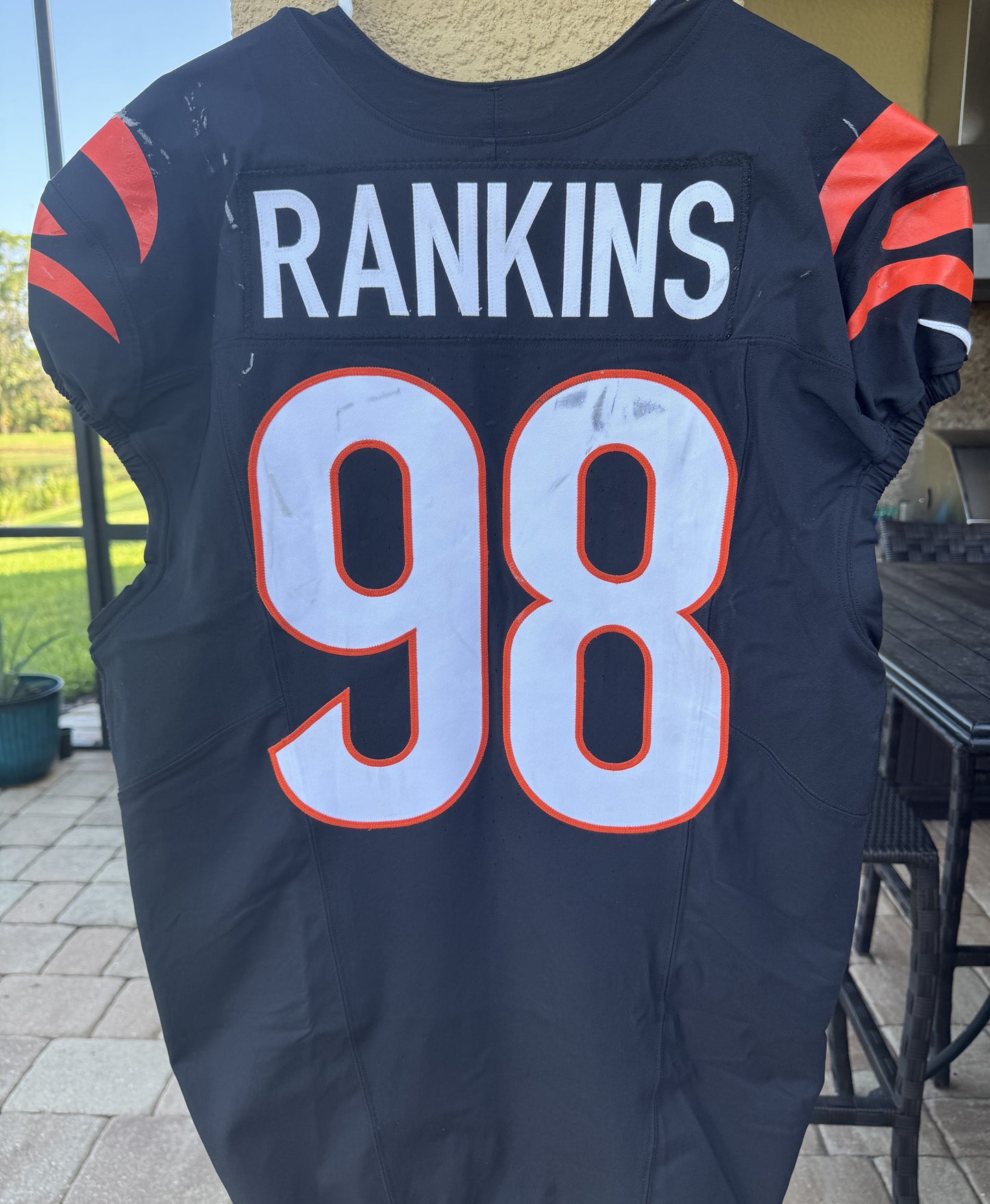 Sheldon Rankins GAME WORN 11/03/24💪PHOTO MATCHED📸Cincinnati Bengals NFL Jersey vs. Las Vegas Raiders Inc. PSA COA