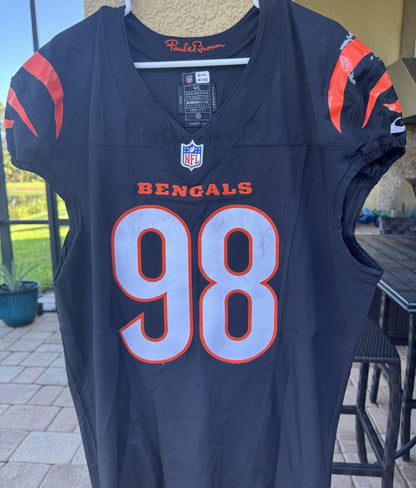 Sheldon Rankins GAME WORN 11/03/24💪PHOTO MATCHED📸Cincinnati Bengals NFL Jersey vs. Las Vegas Raiders Inc. PSA COA
