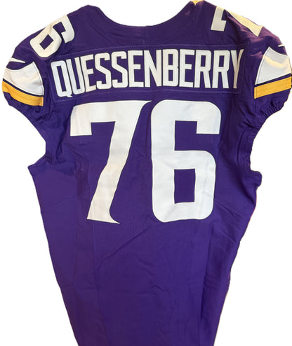 David Quessenberry GAME USED 10/06/24 Minnesota Vikings 👕 Jersey vs. New York Jets London Game ✅ Inc. PSA Authenticity
