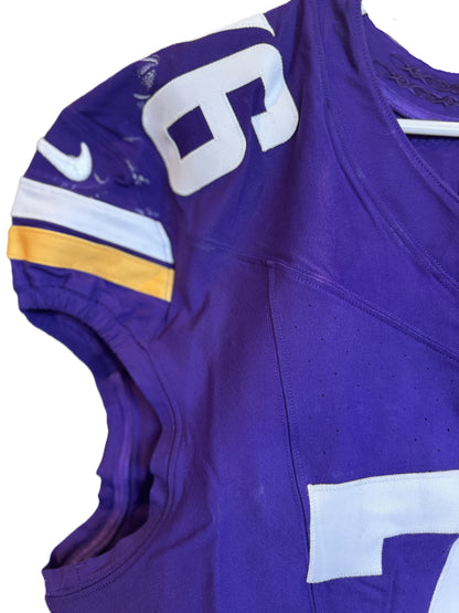 David Quessenberry GAME USED 10/06/24 Minnesota Vikings 👕 Jersey vs. New York Jets London Game ✅ Inc. PSA Authenticity