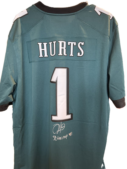 Jalen Hurts Signed✍️Philadelphia Eagles🦅Super Bowl LIX Champions Nike Jersey with "SB LIX MVP" Inscription