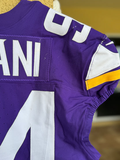 Taki Taimani GAME USED 💪 10/06/24 Minnesota Vikings Nike NFL Jersey 👕 vs. New York Jets London Game ✅ Inc. PSA Authenticity 🛡️
