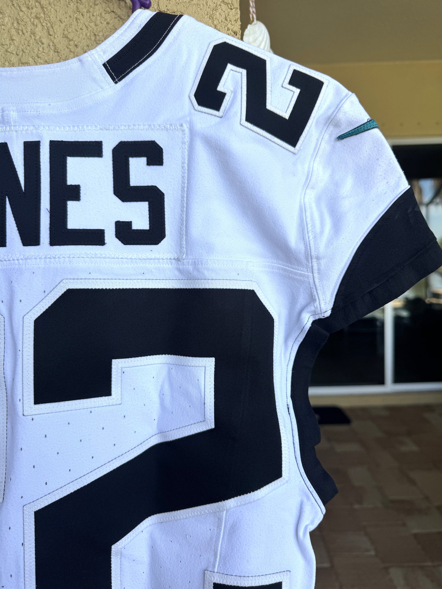 Jarrian Jones GAME USED 10/13/2024 Jacksonville Jaguars On-Field Nike NFL Jersey vs. Chicago Bears Also inc. PSA Authenticity