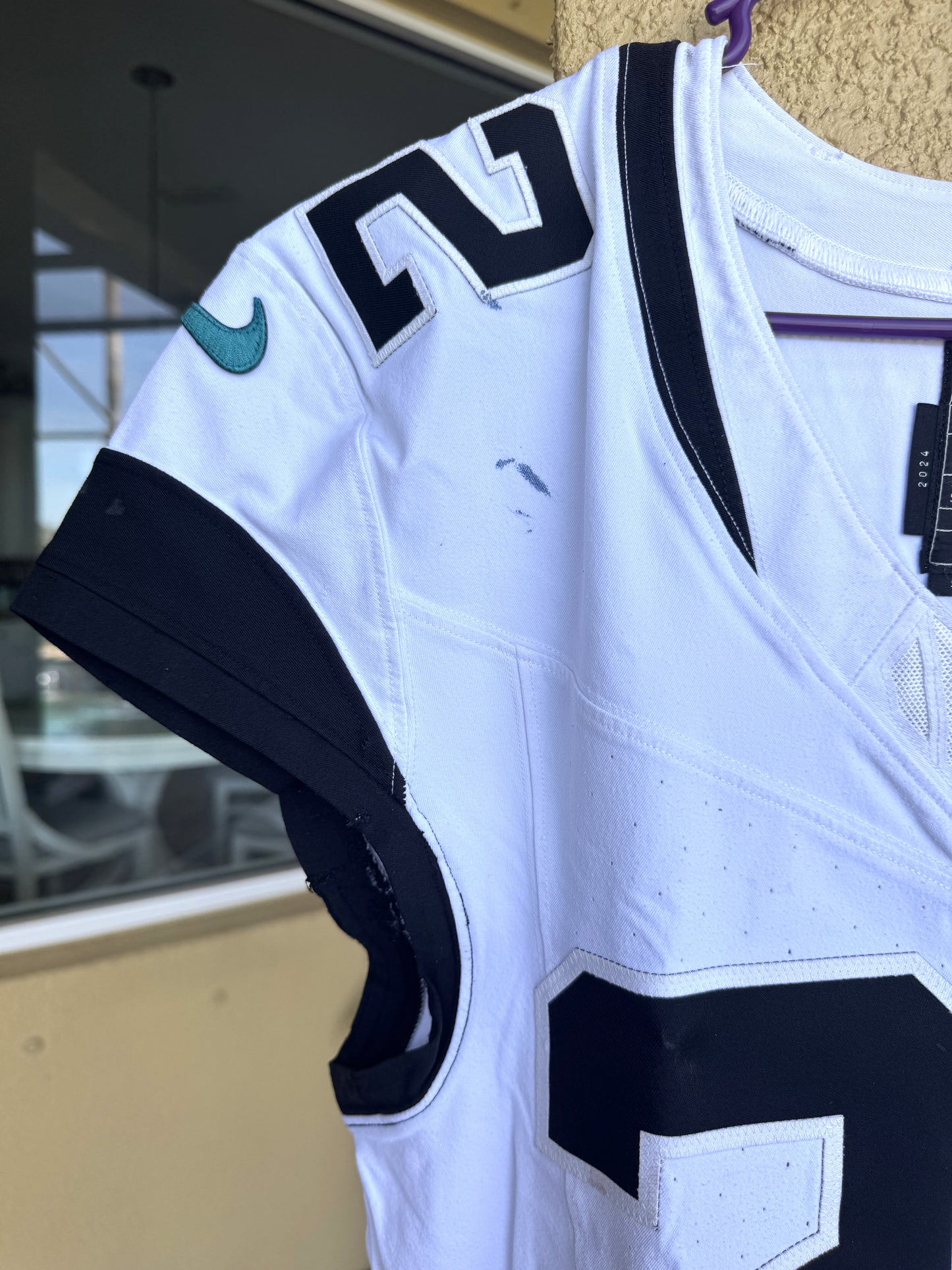 Jarrian Jones GAME USED 10/13/2024 Jacksonville Jaguars On-Field Nike NFL Jersey vs. Chicago Bears Also inc. PSA Authenticity