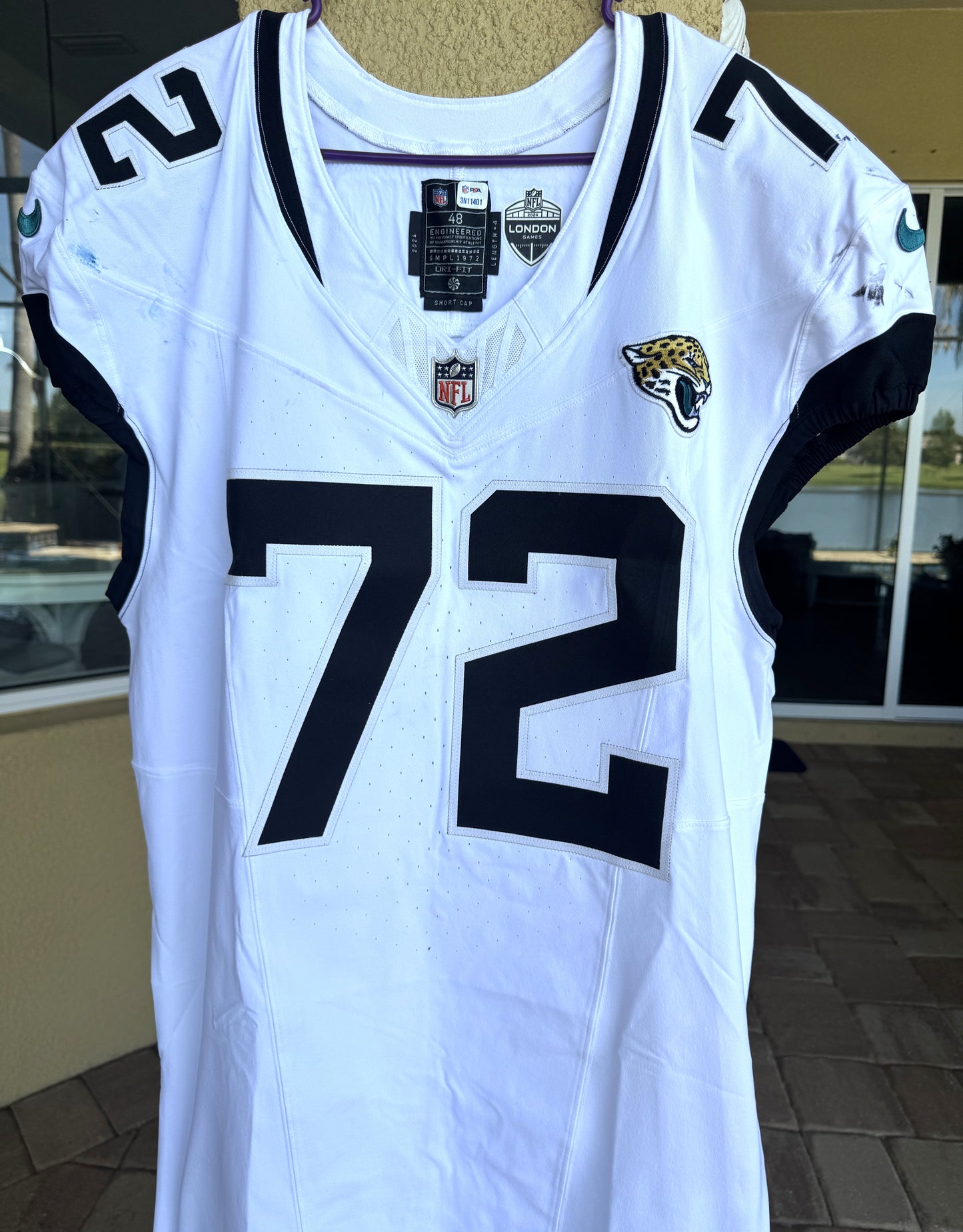 Walker Little GAME USED 10/13/2024 Jacksonville Jaguars 🐆 Nike NFL On-Field Jersey 👕 vs. Chicago Bears (London Game)