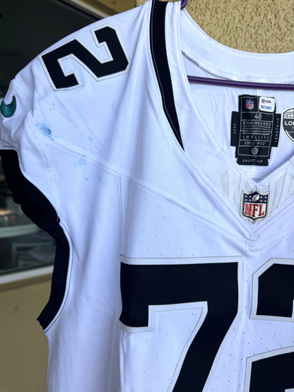 Walker Little GAME USED 10/13/2024 Jacksonville Jaguars 🐆 Nike NFL On-Field Jersey 👕 vs. Chicago Bears (London Game)