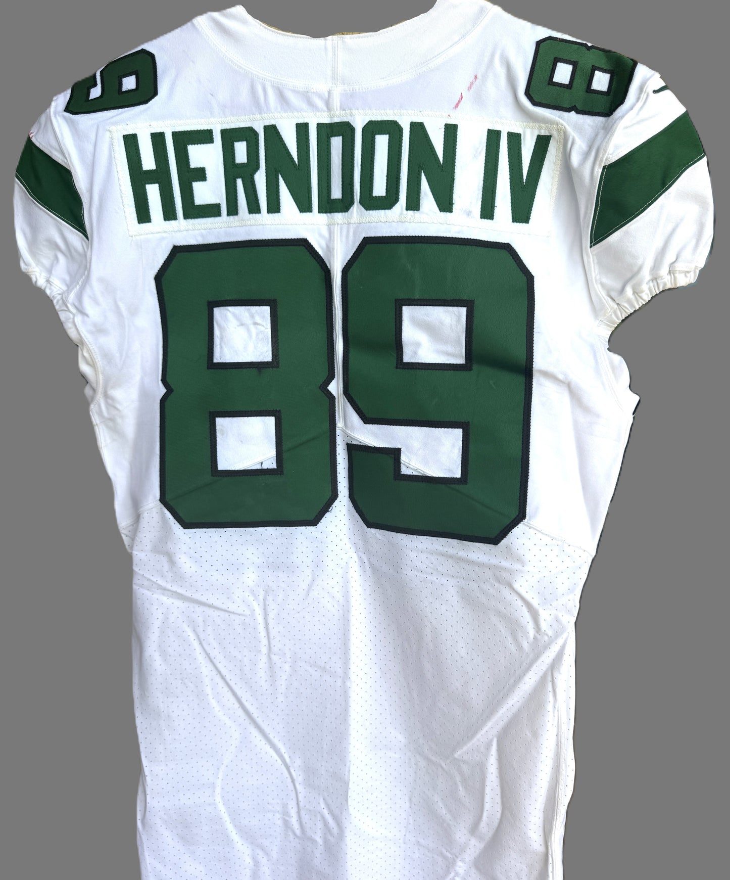 Chris Herndon GAME USED 💪 01/13/2021 PHOTO MATCHED 📸 New York Jets Nike NFL Jersey 👕 Also includes PSA Authenticity🛡️