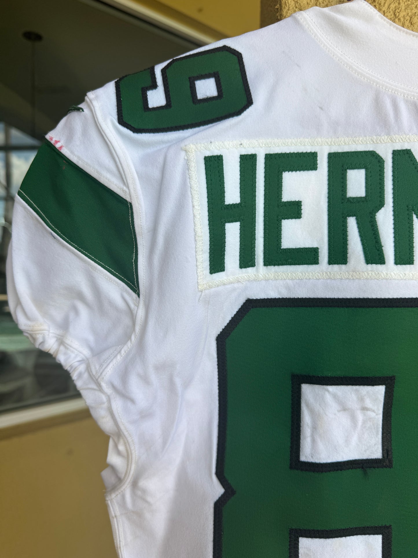 Chris Herndon GAME USED 💪 01/13/2021 PHOTO MATCHED 📸 New York Jets Nike NFL Jersey 👕 Also includes PSA Authenticity🛡️