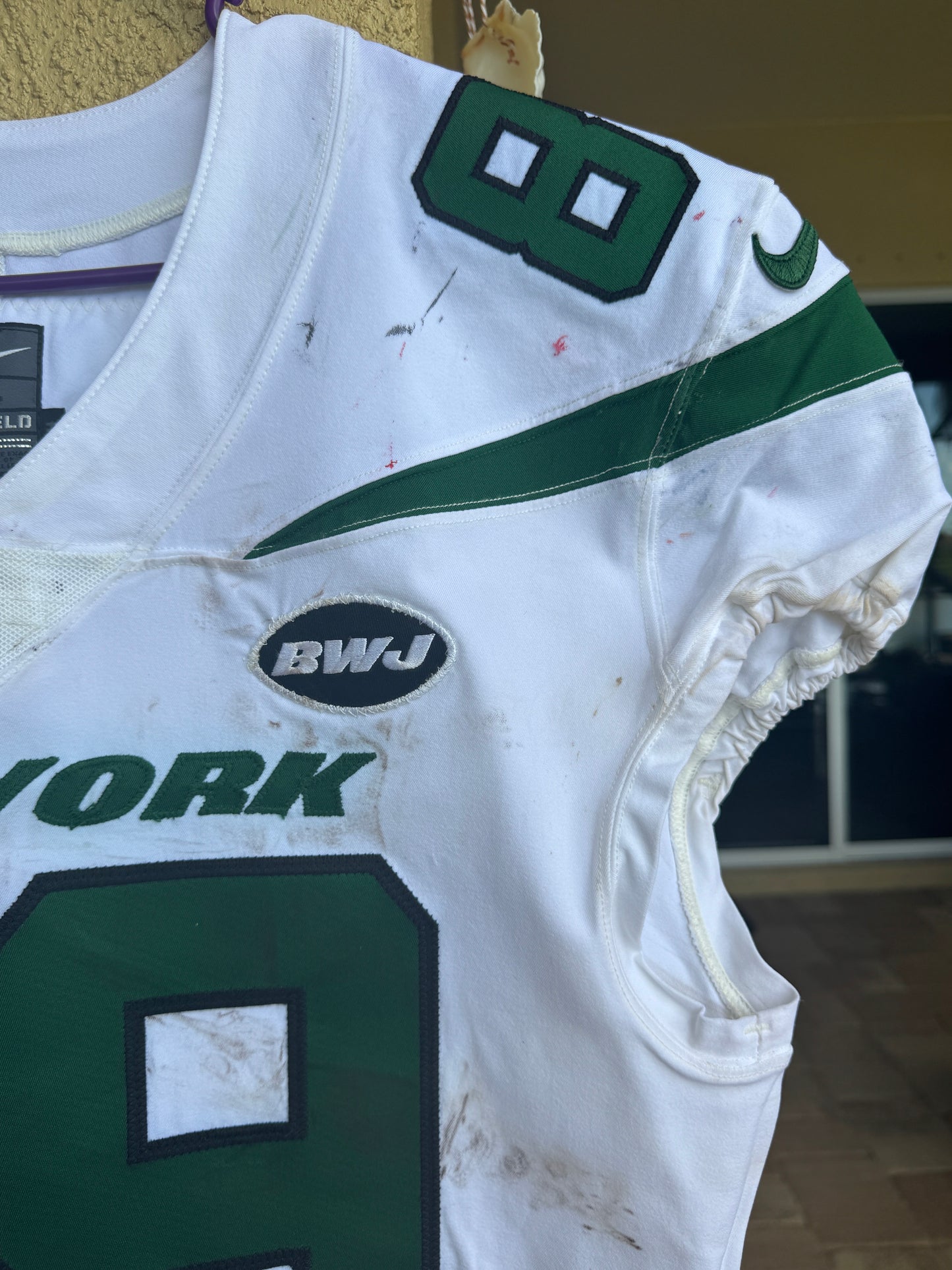 Chris Herndon GAME USED 💪 01/13/2021 PHOTO MATCHED 📸 New York Jets Nike NFL Jersey 👕 Also includes PSA Authenticity🛡️