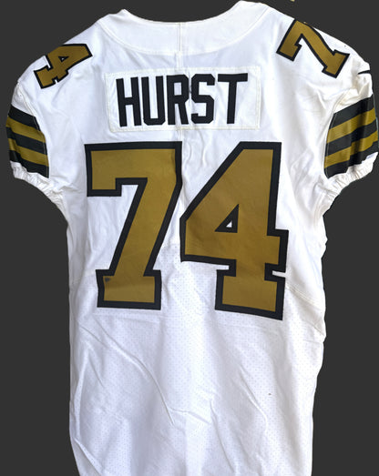 James Hurst GAME WORN 💪 10/02/2022 PHOTO MATCHED 📸 New Orleans Saints Nike NFL Jersey👕 vs. Minnesota Vikings with PSA Authentication 🛡️