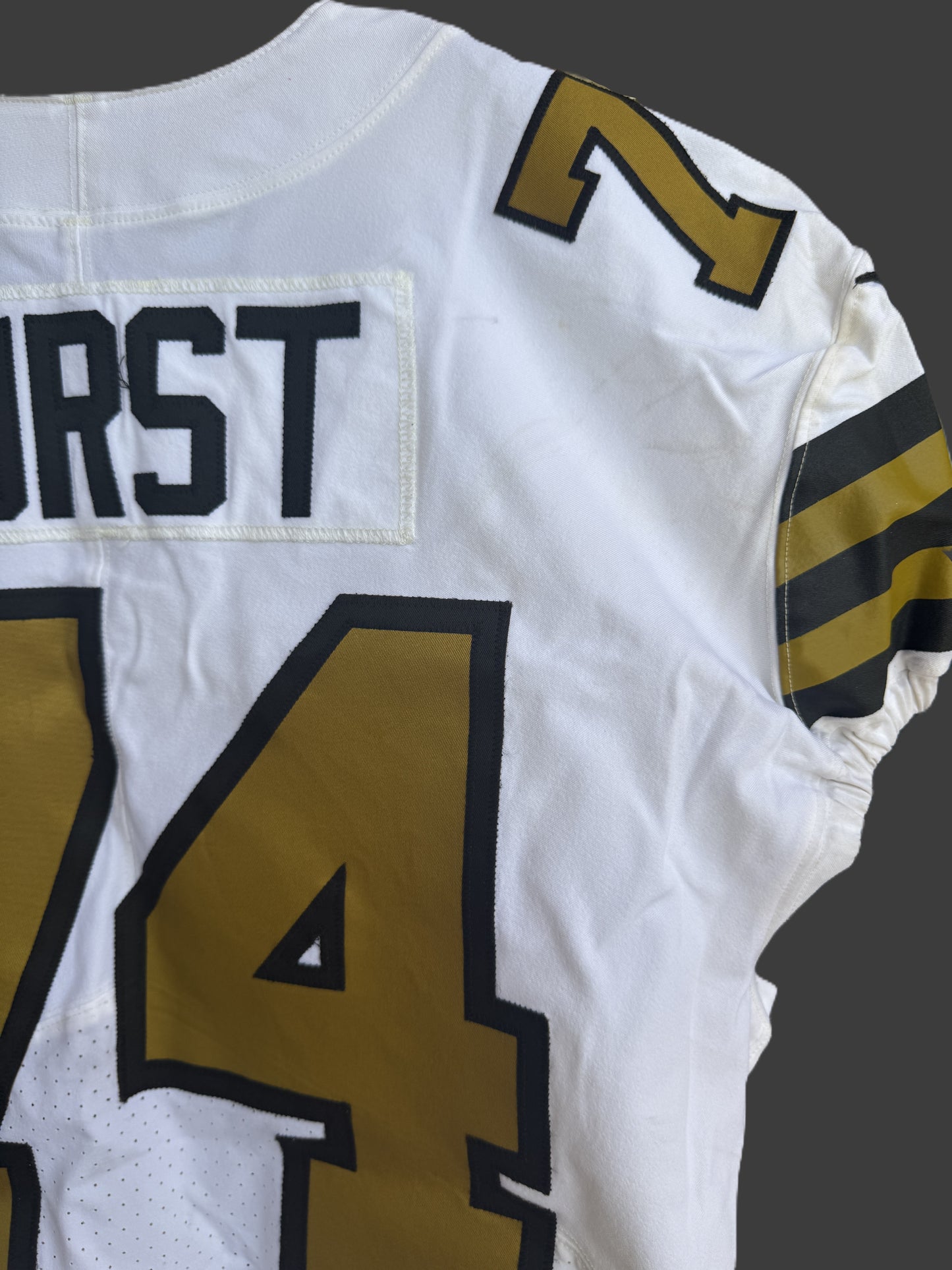 James Hurst GAME WORN 💪 10/02/2022 PHOTO MATCHED 📸 New Orleans Saints Nike NFL Jersey👕 vs. Minnesota Vikings with PSA Authentication 🛡️