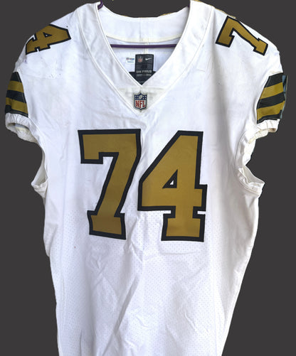 James Hurst GAME WORN 💪 10/02/2022 PHOTO MATCHED 📸 New Orleans Saints Nike NFL Jersey👕 vs. Minnesota Vikings with PSA Authentication 🛡️