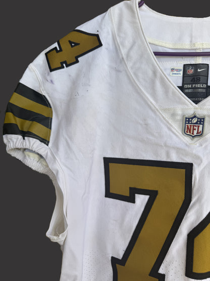 James Hurst GAME WORN 💪 10/02/2022 PHOTO MATCHED 📸 New Orleans Saints Nike NFL Jersey👕 vs. Minnesota Vikings with PSA Authentication 🛡️