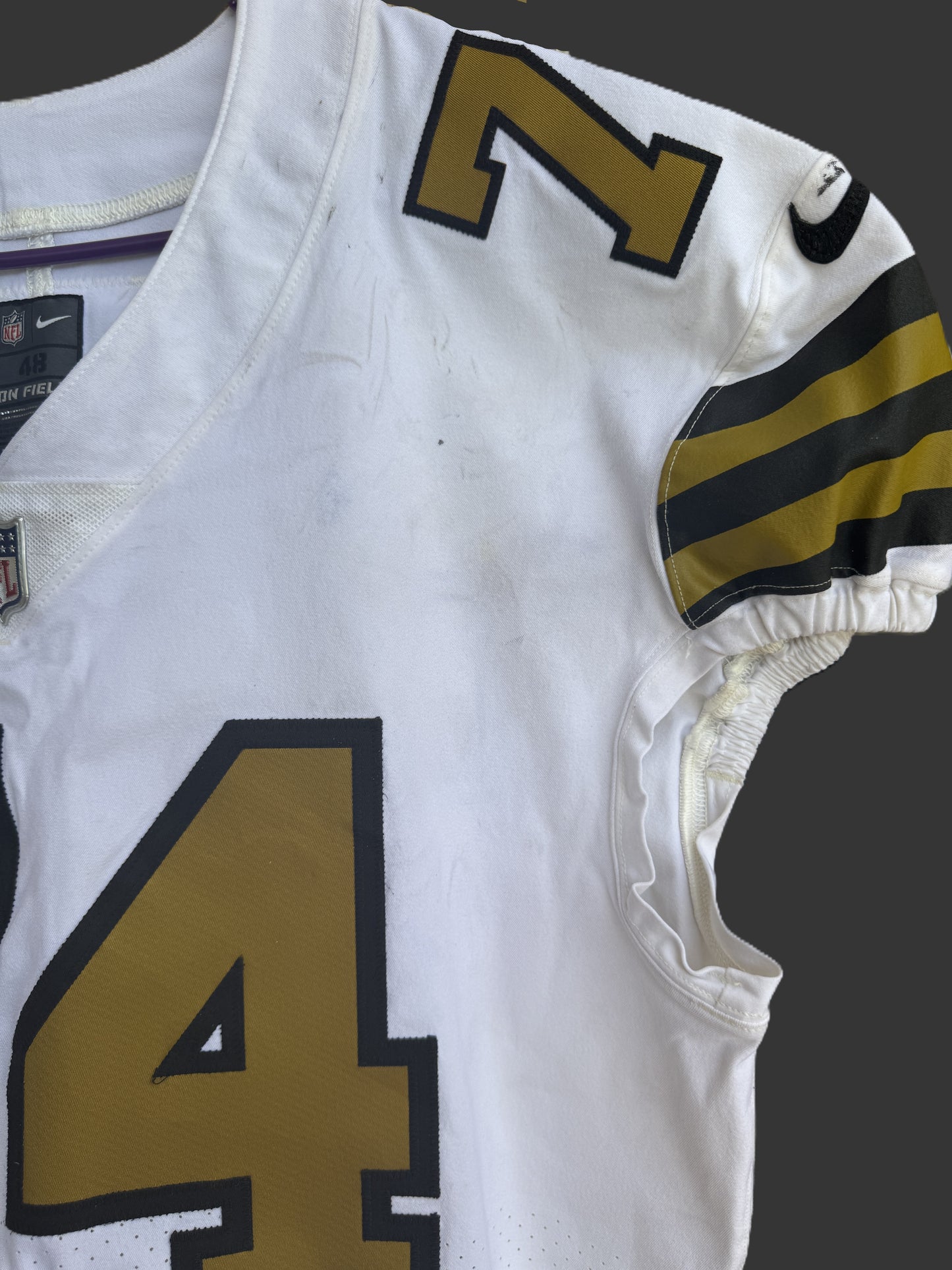 James Hurst GAME WORN 💪 10/02/2022 PHOTO MATCHED 📸 New Orleans Saints Nike NFL Jersey👕 vs. Minnesota Vikings with PSA Authentication 🛡️
