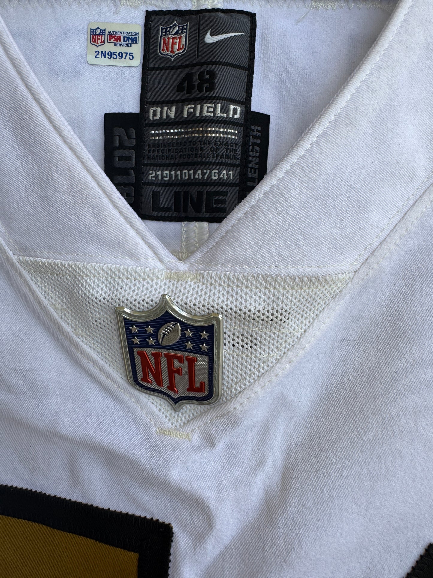 James Hurst GAME WORN 💪 10/02/2022 PHOTO MATCHED 📸 New Orleans Saints Nike NFL Jersey👕 vs. Minnesota Vikings with PSA Authentication 🛡️