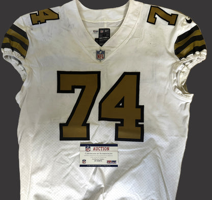 James Hurst GAME WORN 💪 10/02/2022 PHOTO MATCHED 📸 New Orleans Saints Nike NFL Jersey👕 vs. Minnesota Vikings with PSA Authentication 🛡️