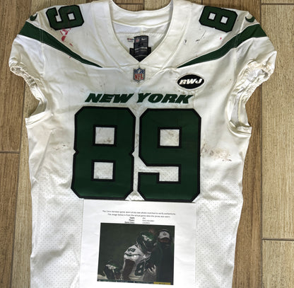 Chris Herndon GAME USED 💪 01/13/2021 PHOTO MATCHED 📸 New York Jets Nike NFL Jersey 👕 Also includes PSA Authenticity🛡️