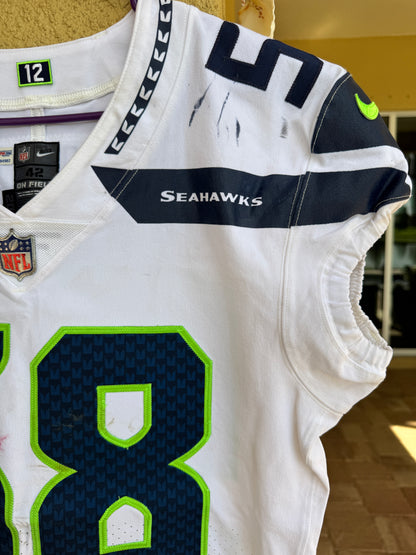 Tanner Muse GAME-WORN 💪 11/13/22 PHOTO MATCHED 📸 Seattle Seahawks NFL Jersey 👕 vs Bucs inc. PSA COA