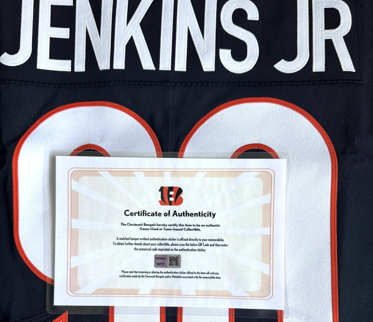 Kris Jenkins Jr. GAME ISSUED (2024-25 Season)🐅Cincinnati Bengals On-Field NFL Jersey👕