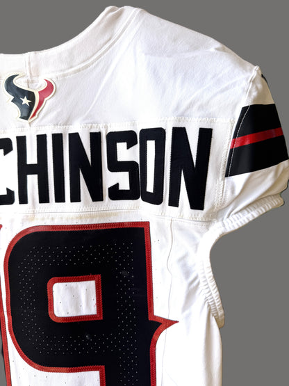Xavier Hutchinson GAME WORN 💪 10/13/24 Houston Texans 🐂 NFL Jersey 👕 Victory over the New England Patriots inc. Metabilia COA 🛡️