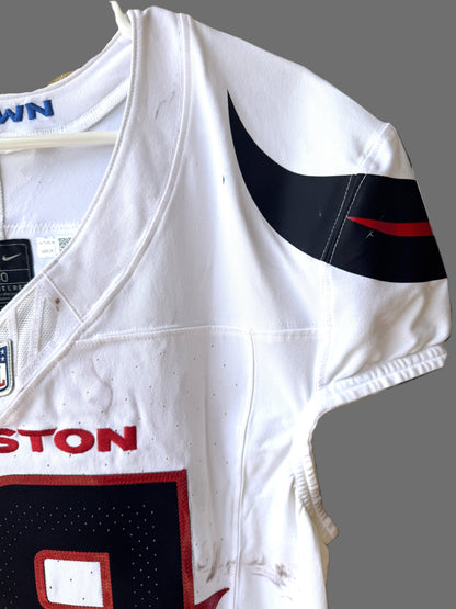 Xavier Hutchinson GAME WORN 💪 10/13/24 Houston Texans 🐂 NFL Jersey 👕 Victory over the New England Patriots inc. Metabilia COA 🛡️
