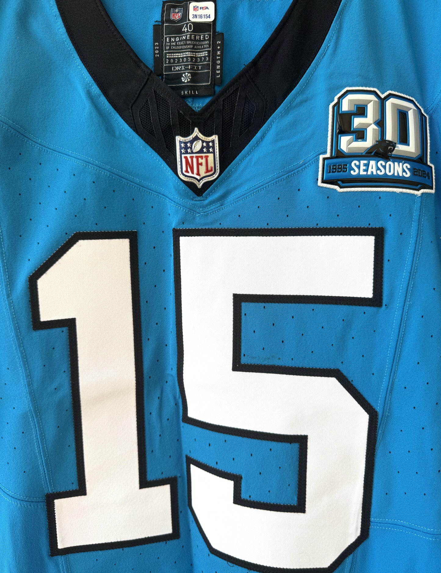 Jonathan Mingo Game Worn💪10/13/24 Carolina Panthers🐆vs.Falcons NFL Jersey👕vs. Falcons Also includes PSA Authentication