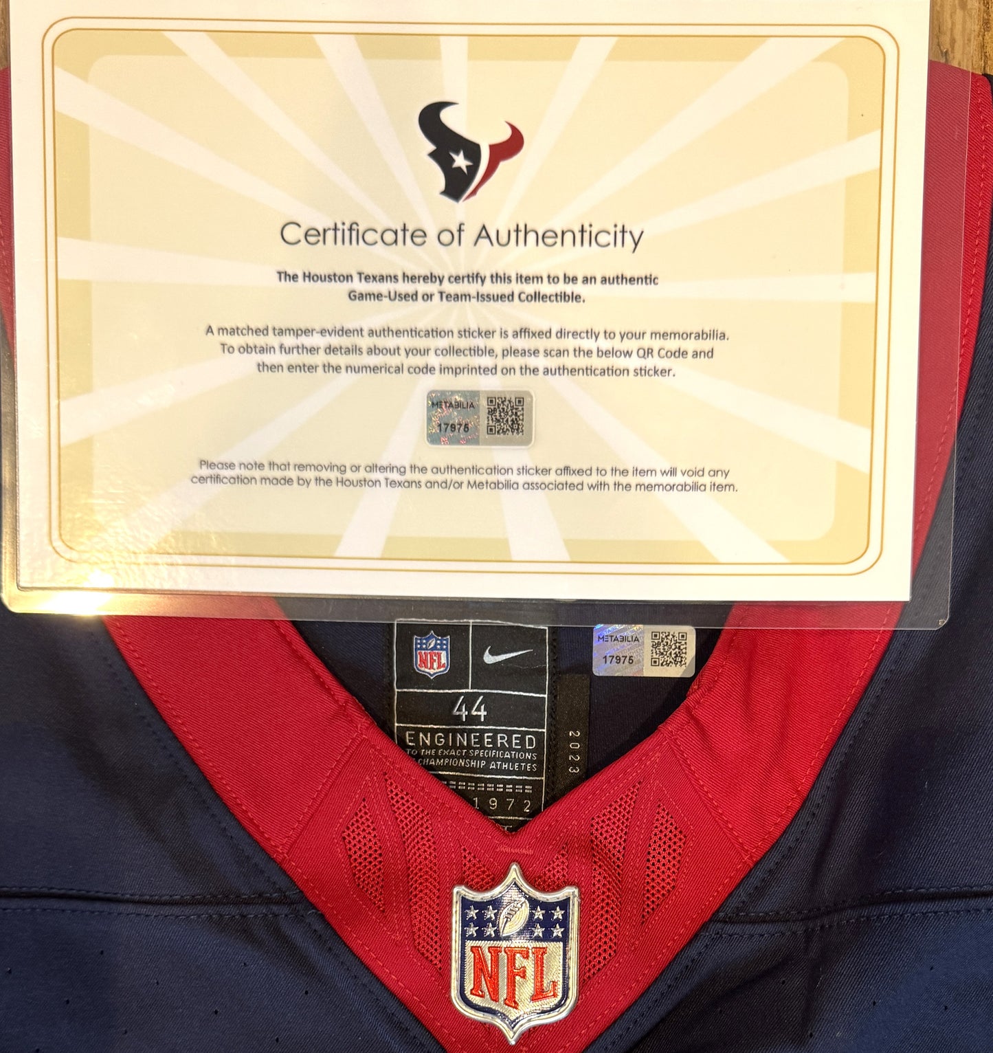 Dalton Schultz Game Issued 💪 Houston Texans 🐂 Nike NFL Jersey Also includes COA 🛡️