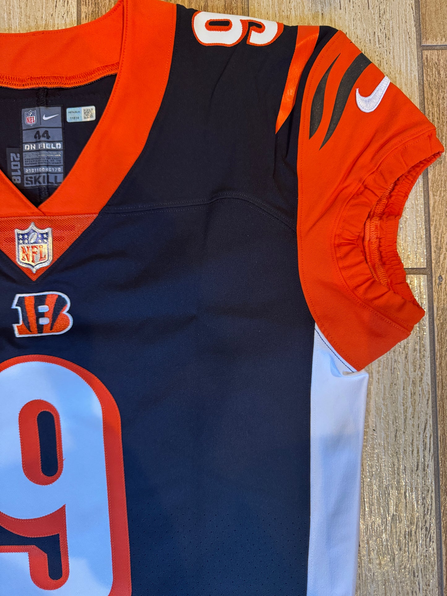 Joe Burrow Team-Issued Cincinnati Bengals On-Field Nike NFL Jersey Includes captains patch Size 44🧡🖤