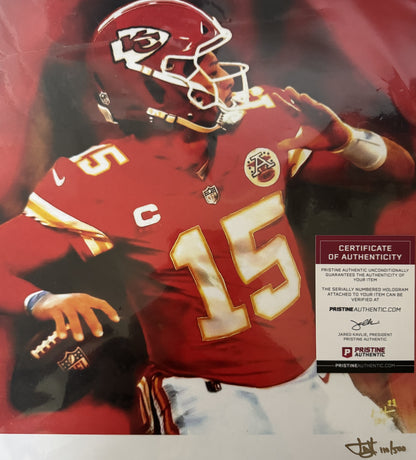 Patrick Mahomes🪶Chiefs Joshua Barton Signed✍️LE 12x18 Lithograph 110/500 (PA)🏆