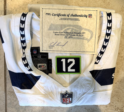Johnathan Hankins GAME-WORN💪10/20/24 Seattle Seahawks NFL Jersey👕vs. Atlanta Falcons Inc.COA