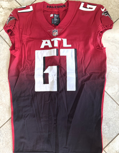 Matt Henessy GAME WORN💪10/10/21 Atlanta Falcons🦅NFL Jersey Crucial Catch💯 vs. New York Jets