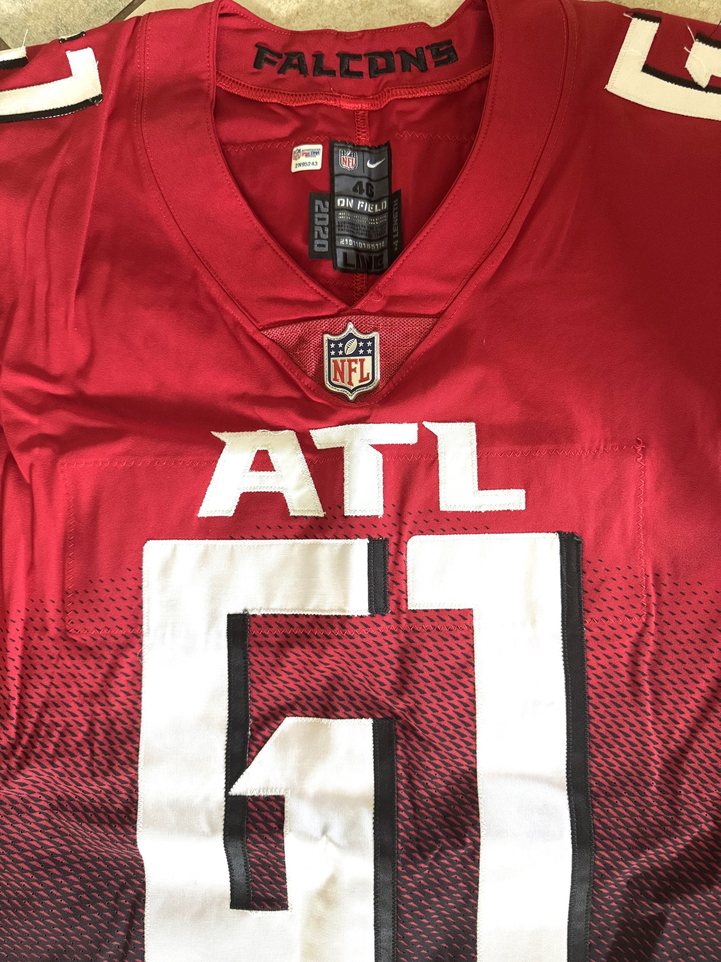Matt Henessy GAME WORN💪10/10/21 Atlanta Falcons🦅NFL Jersey Crucial Catch💯 vs. New York Jets