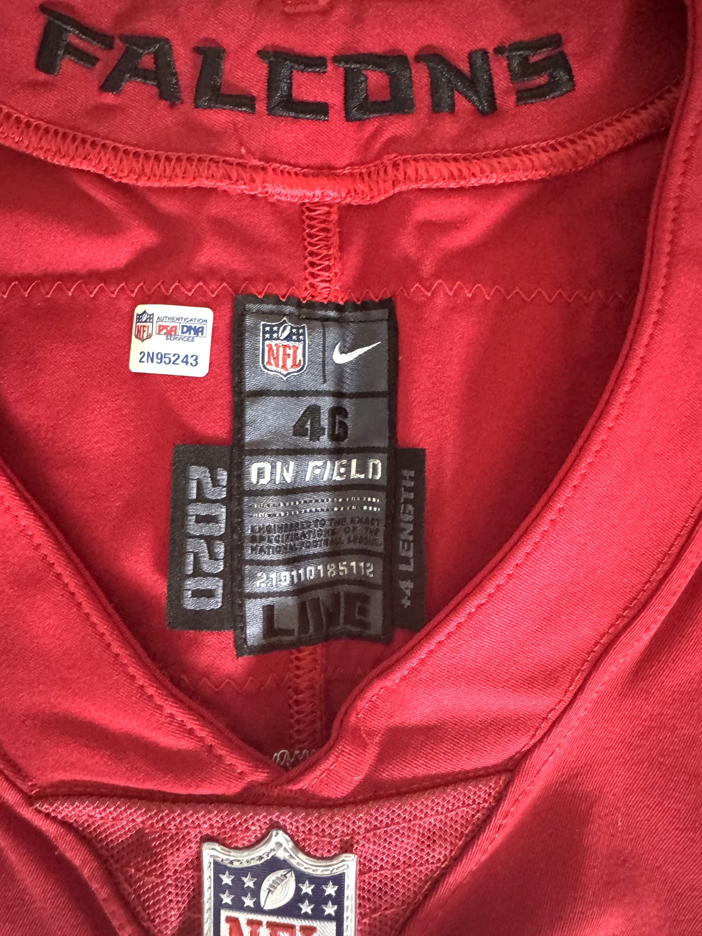 Matt Henessy GAME WORN💪10/10/21 Atlanta Falcons🦅NFL Jersey Crucial Catch💯 vs. New York Jets