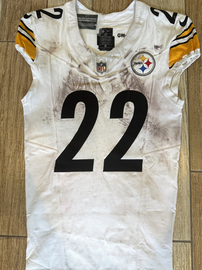 Najee Harris GAME WORN💪09/08/24 PHOTO MATCHED📸Steelers NFL Jersey👕Inc.COA💥