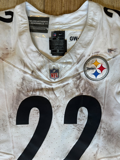 Najee Harris GAME WORN💪09/08/24 PHOTO MATCHED📸Steelers NFL Jersey👕Inc.COA💥