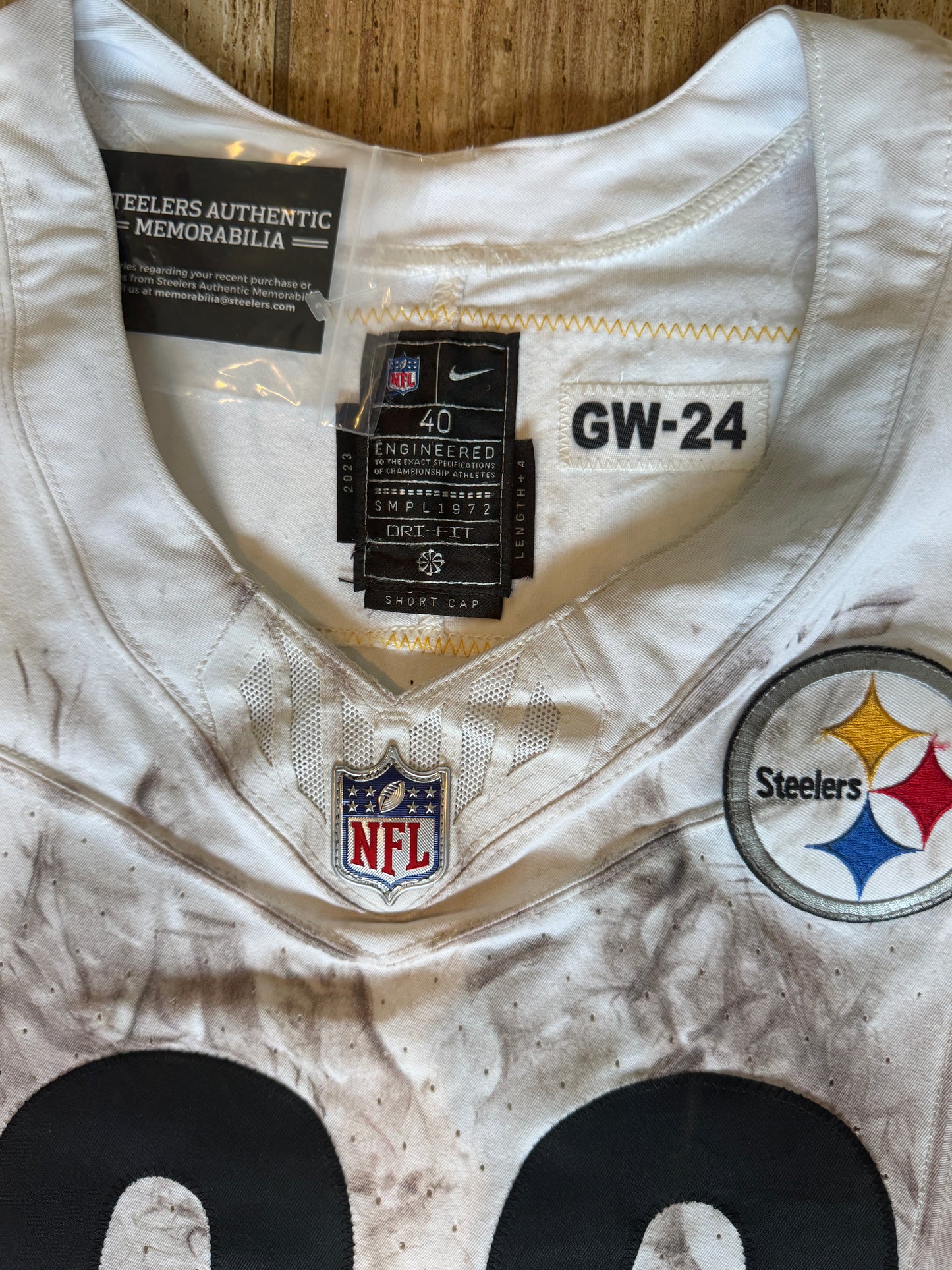 Najee Harris GAME WORN💪09/08/24 PHOTO MATCHED📸Steelers NFL Jersey👕Inc.COA💥