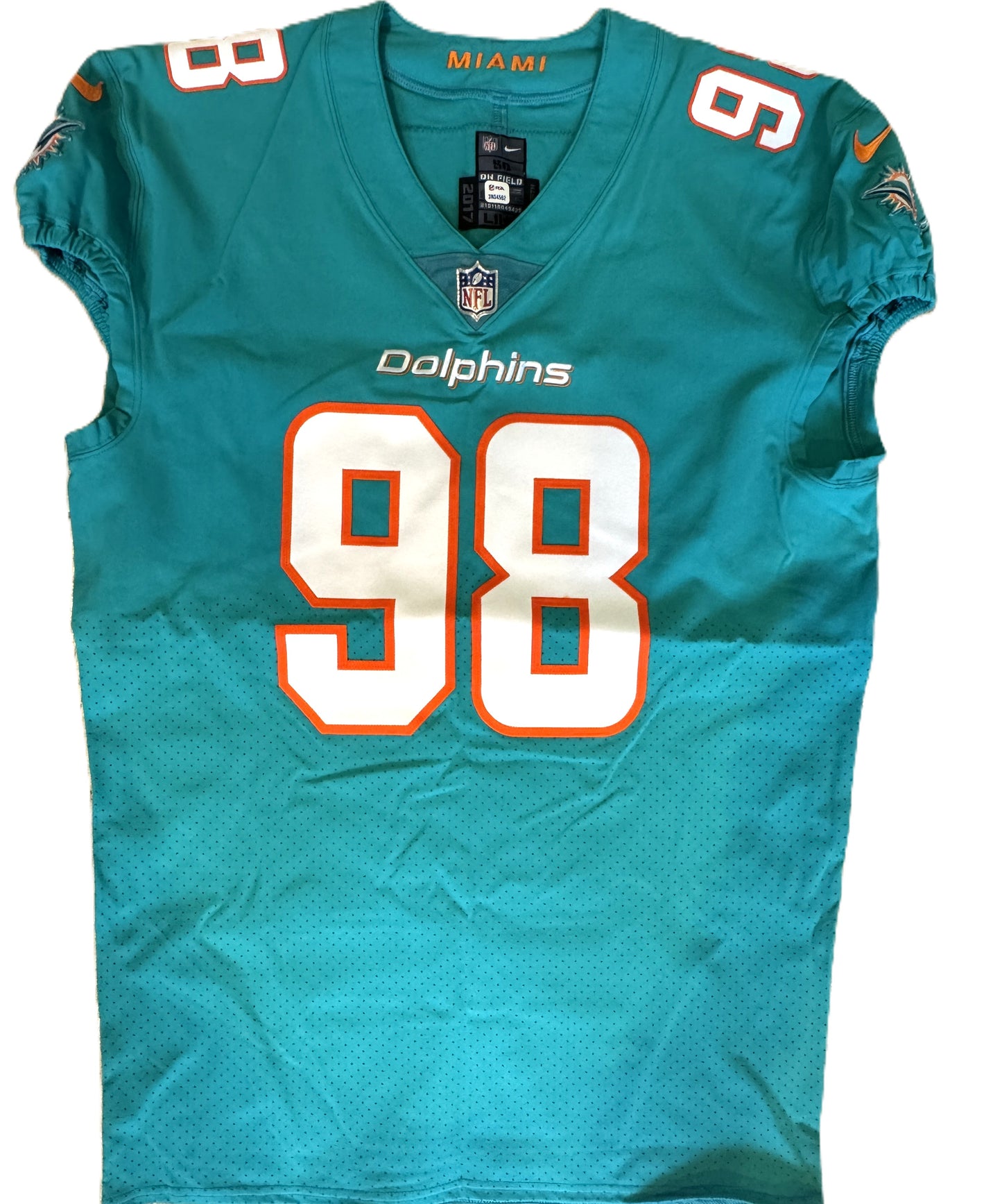 Raekwon Davis GAME/TEAM ISSUED 💪 Miami Dolphins 🐬 Nike On-Field NFL Jersey 🎽  Inc. PSA Authenticity 🛡️