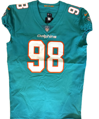 Raekwon Davis GAME/TEAM ISSUED 💪 Miami Dolphins 🐬 Nike On-Field NFL Jersey 🎽  Inc. PSA Authenticity 🛡️