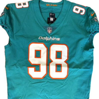Raekwon Davis GAME/TEAM ISSUED 💪 Miami Dolphins 🐬 Nike On-Field NFL Jersey 🎽  Inc. PSA Authenticity 🛡️