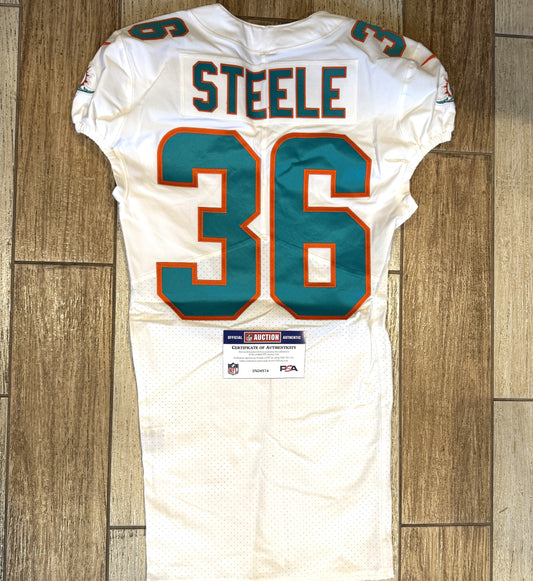 Chris Steele GAME ISSUED 💪 Miami Dolphins 🐬 On-Field Nike NFL Jersey 🎽 Inc. PSA Authenticity 🛡️