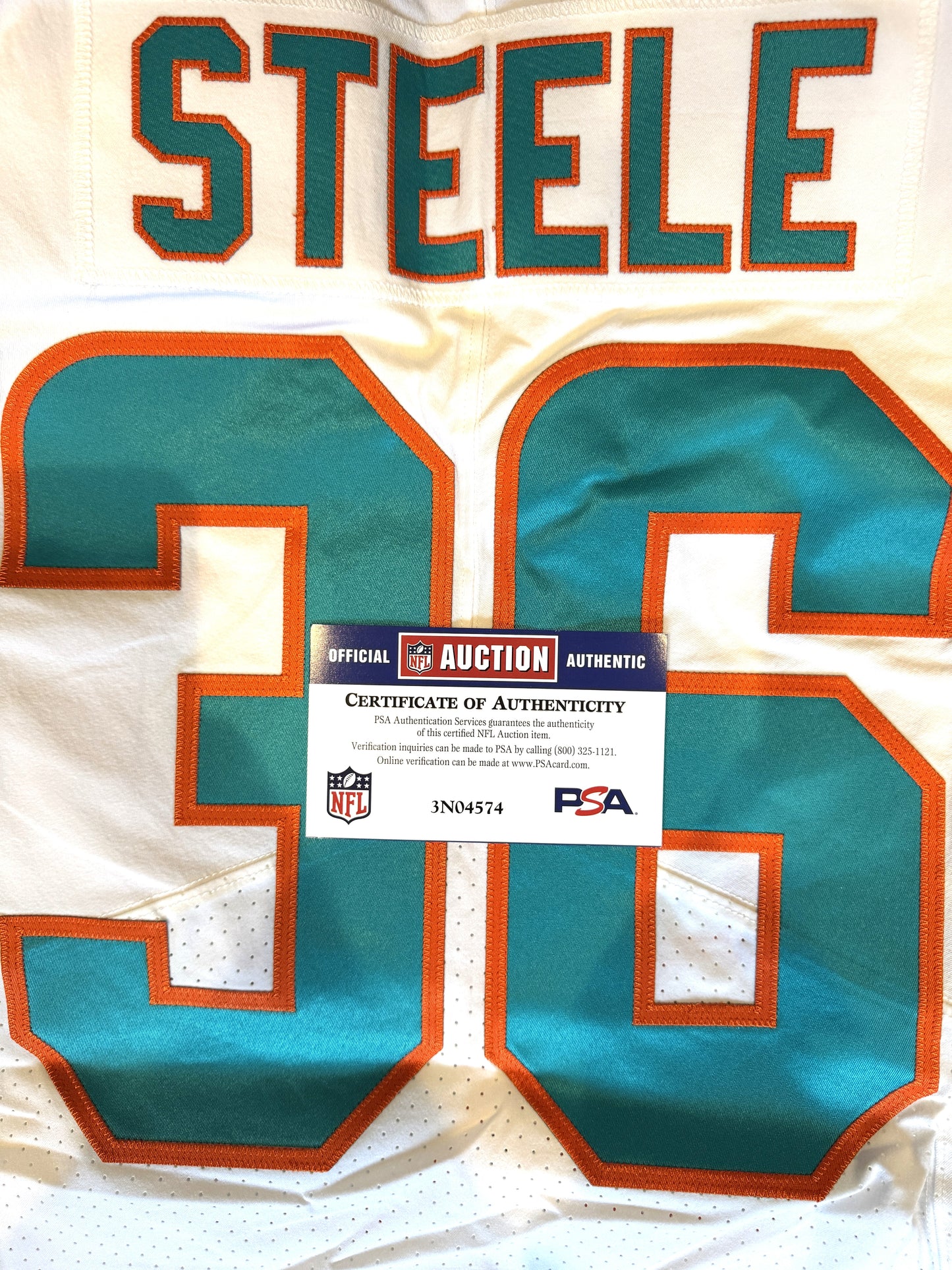 Chris Steele GAME ISSUED 💪 Miami Dolphins 🐬 On-Field Nike NFL Jersey 🎽 Inc. PSA Authenticity 🛡️