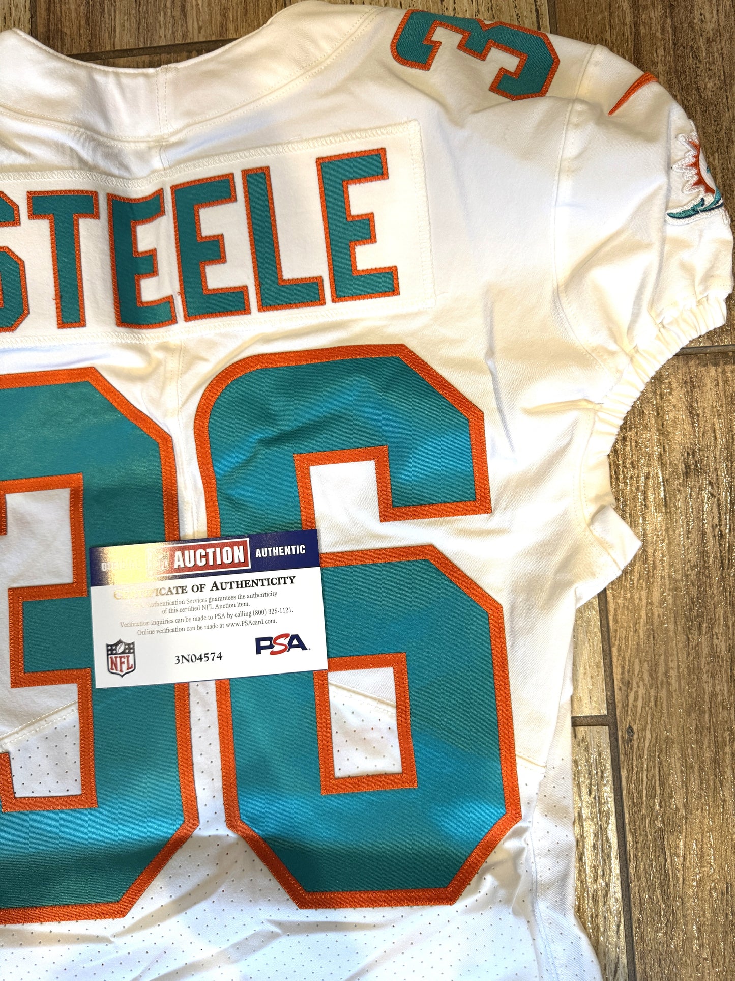 Chris Steele GAME ISSUED 💪 Miami Dolphins 🐬 On-Field Nike NFL Jersey 🎽 Inc. PSA Authenticity 🛡️
