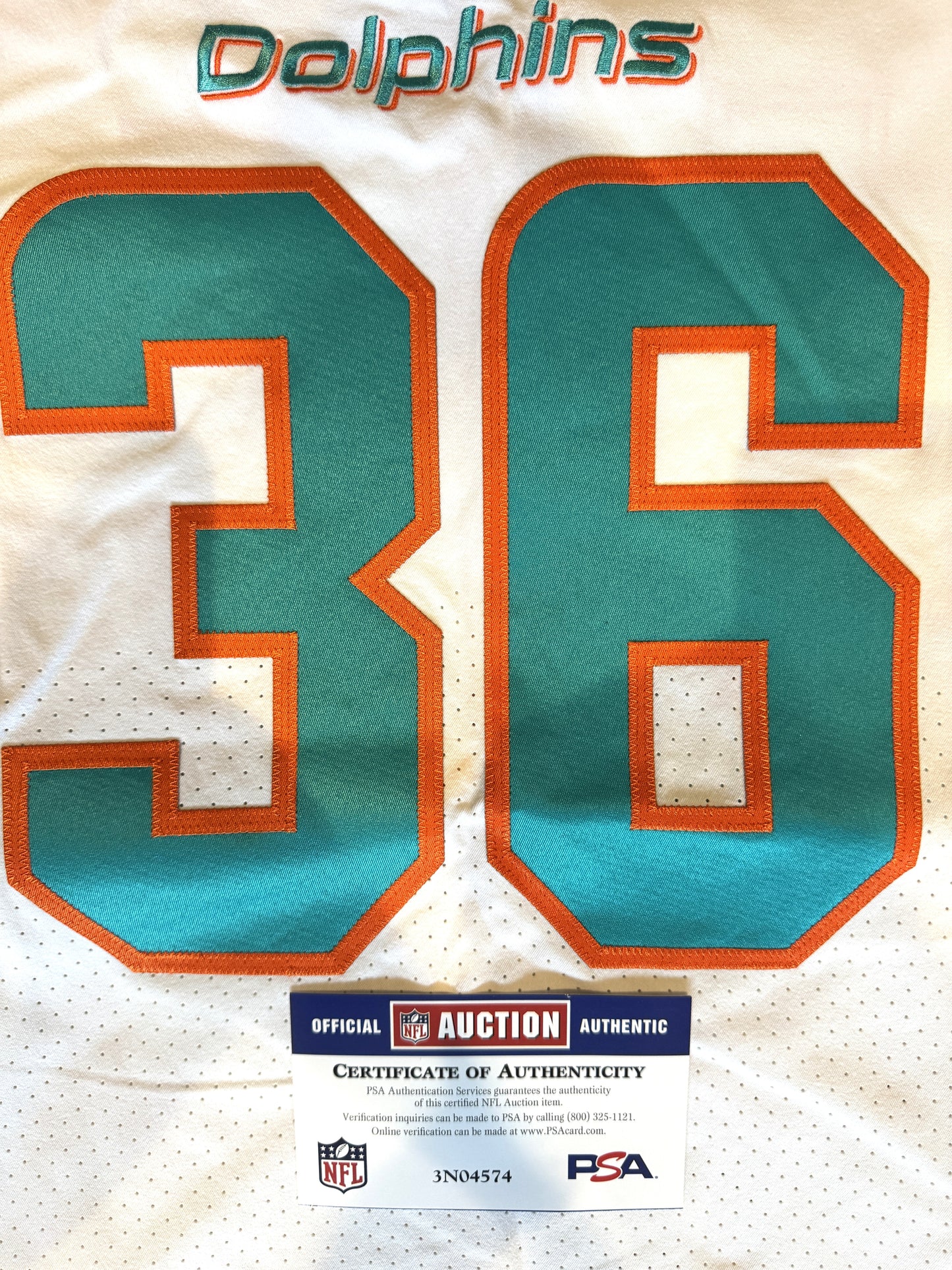Chris Steele GAME ISSUED 💪 Miami Dolphins 🐬 On-Field Nike NFL Jersey 🎽 Inc. PSA Authenticity 🛡️