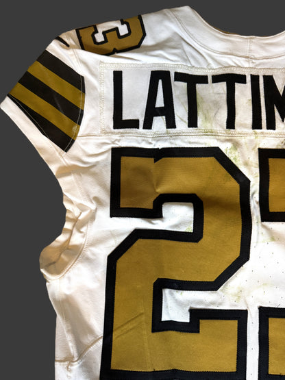 Marshon Lattimore GAME WORN 💪 10/07/24 PHOTO MATCHED 📸 New Orleans Saints ⚜️ Nike NFL Jersey🎽 vs. Kansas City Chiefs - PSA Authenticated 🛡️