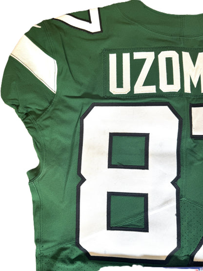 C.J. Uzomah GAME WORN/USED 💪 New York Jets Nike NFL Jersey 👕 with PSA Authenticity🛡️ Crucial Catch Game
