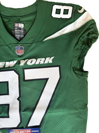 C.J. Uzomah GAME WORN/USED 💪 New York Jets Nike NFL Jersey 👕 with PSA Authenticity🛡️ Crucial Catch Game
